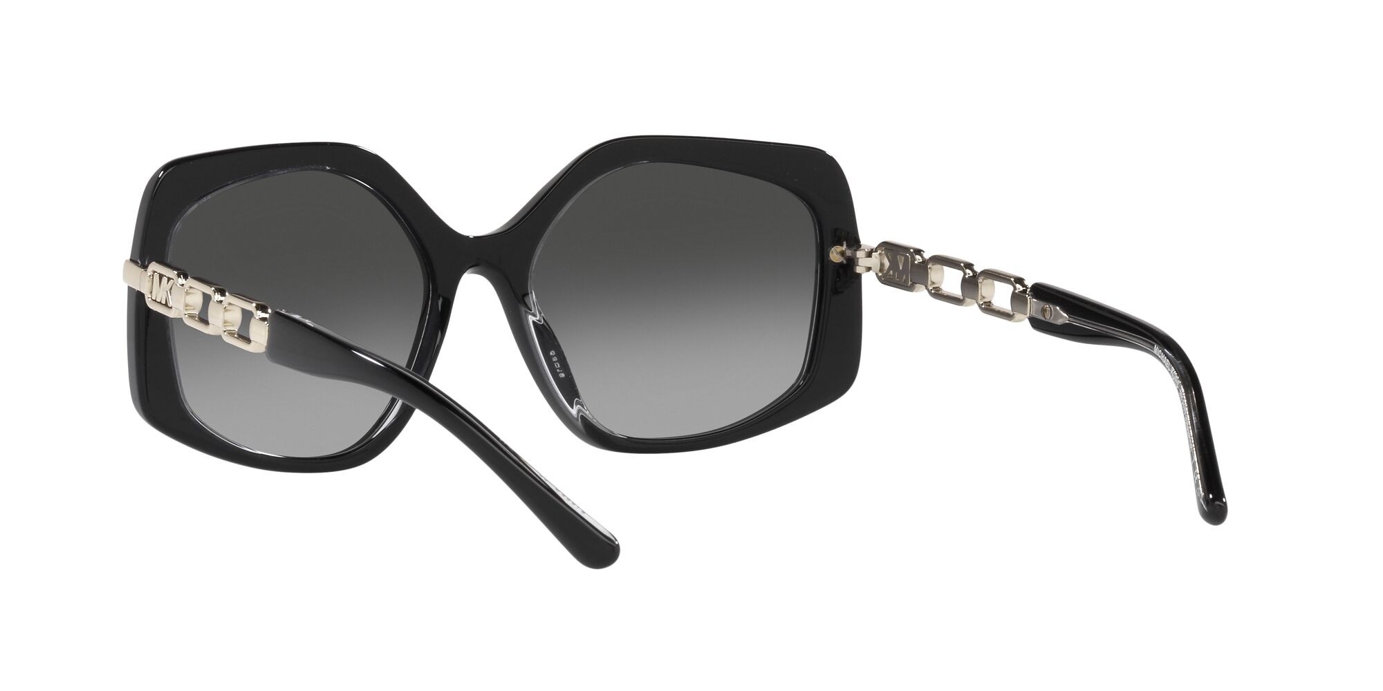 Sonnenbrillen Michael Kors Cheyenne MK 2177 (31068G) farbe nero/trasparente effetto laminato form unregelmäßig gläser grigio scuro sfumato