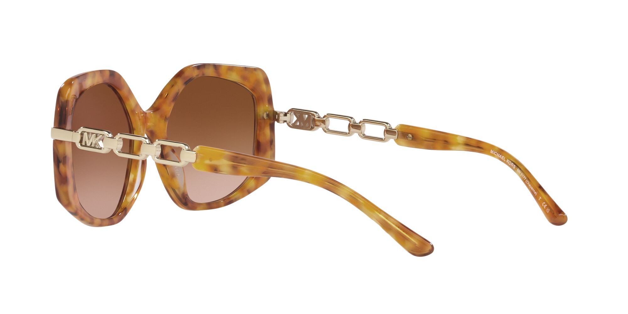 Occhiali da sole Michael Kors Cheyenne MK 2177 (39153B) colore marigold tortoise forma irregolare lenti marrone sfumato