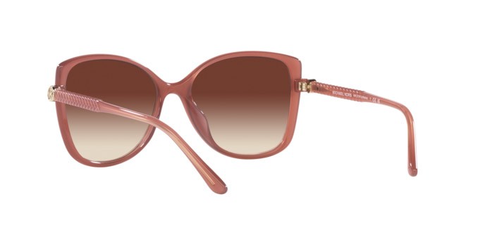 Occhiali da sole Michael Kors Malta MK 2181U (354813) colore milky primrose forma farfalla lenti marrone sfumato sunset