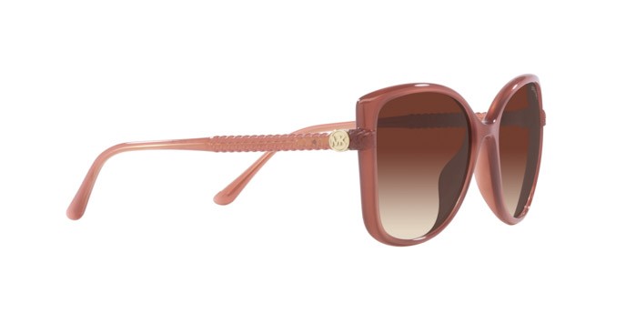 Occhiali da sole Michael Kors Malta MK 2181U (354813) colore milky primrose forma farfalla lenti marrone sfumato sunset