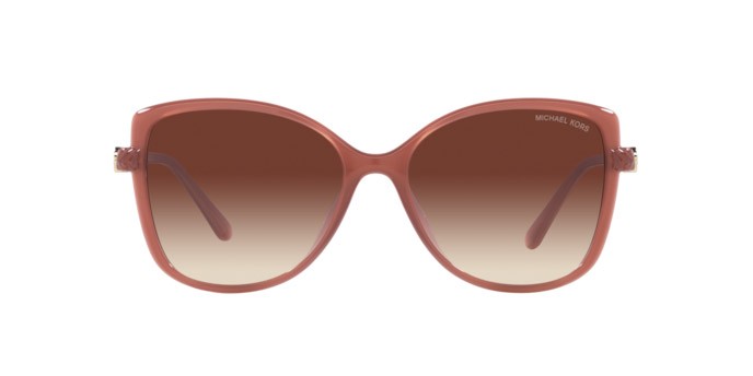 Occhiali da sole Michael Kors Malta MK 2181U (354813) colore milky primrose forma farfalla lenti marrone sfumato sunset