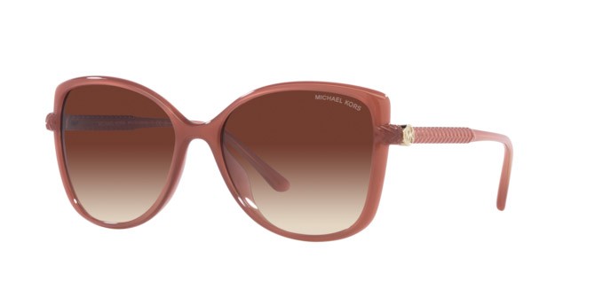 Occhiali da sole Michael Kors Malta MK 2181U (354813) colore milky primrose forma farfalla lenti marrone sfumato sunset