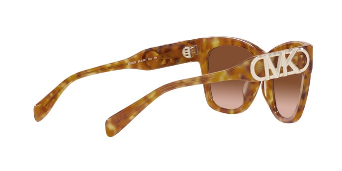 Occhiali da sole Michael Kors Empire Square MK 2182U (32883B) colore ambra tartarugato forma farfalla lenti ambra sfumato