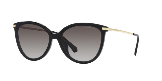 Occhiali da sole Michael Kors Dupont MK 2184U (30058G) colore nero forma cat eye lenti grigio scuro sfumato