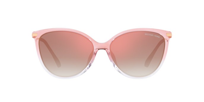 Occhiali da sole Michael Kors Dupont MK 2184U (32556F) colore pink to clear forma cat eye lenti rose gold gradient