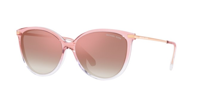 Occhiali da sole Michael Kors Dupont MK 2184U (32556F) colore pink to clear forma cat eye lenti rose gold gradient