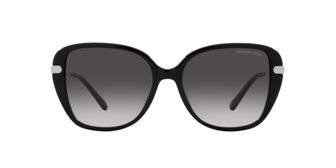 Occhiali da sole Michael Kors Flatiron MK 2185BU (30058G) colore nero forma quadrato lenti grigio scuro sfumato