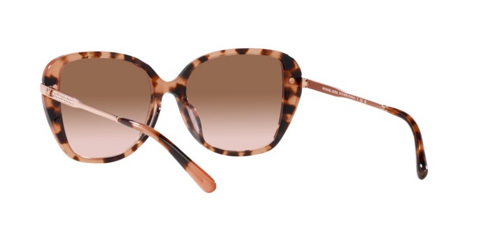 Occhiali da sole Michael Kors Flatiron MK 2185BU (344913) colore rosa tartarugato forma quadrato lenti marrone sfumato rosa