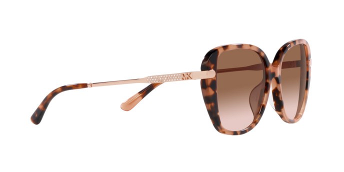 Occhiali da sole Michael Kors Flatiron MK 2185BU (344913) colore rosa tartarugato forma quadrato lenti marrone sfumato rosa