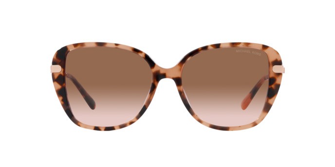 Occhiali da sole Michael Kors Flatiron MK 2185BU (344913) colore rosa tartarugato forma quadrato lenti marrone sfumato rosa