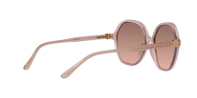 Occhiali da sole Michael Kors Bali MK 2186U (344913) colore rosa perlaceo forma irregolare lenti marrone sfumato rosa