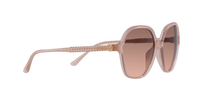 Occhiali da sole Michael Kors Bali MK 2186U (344913) colore rosa perlaceo forma irregolare lenti marrone sfumato rosa