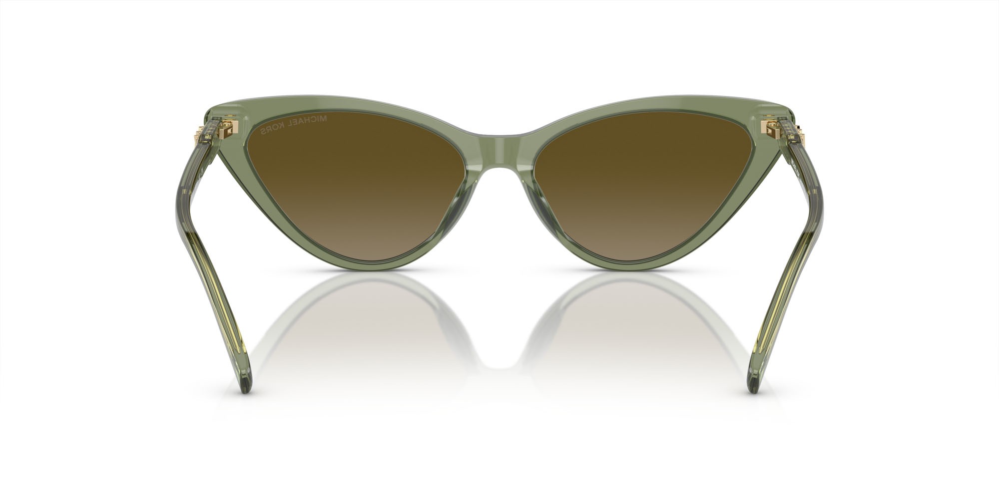 Occhiali da sole Michael Kors Harbour Island MK 2195U (394413) colore verde trasparente forma cat eye lenti verde sfumato