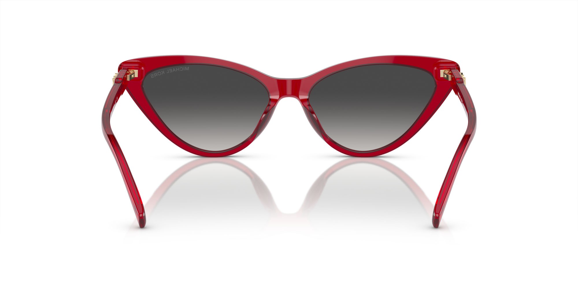 Occhiali da sole Michael Kors Harbour Island MK 2195U (39558G) colore rosso forma cat eye lenti grigio scuro sfumato