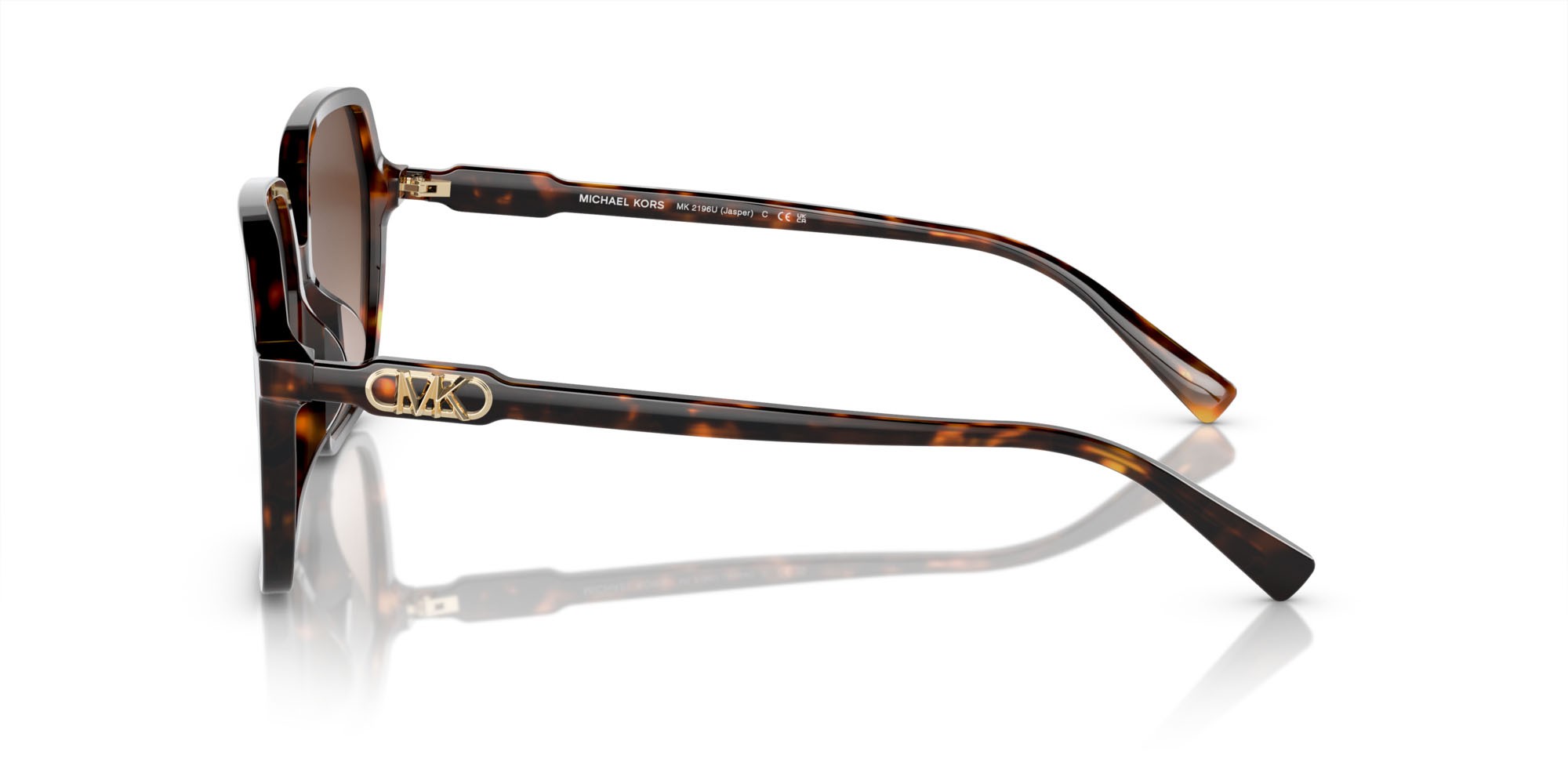 Occhiali da sole Michael Kors Jasper MK 2196U (300613) colore tartarugato scuro forma quadrato lenti marrone sfumato