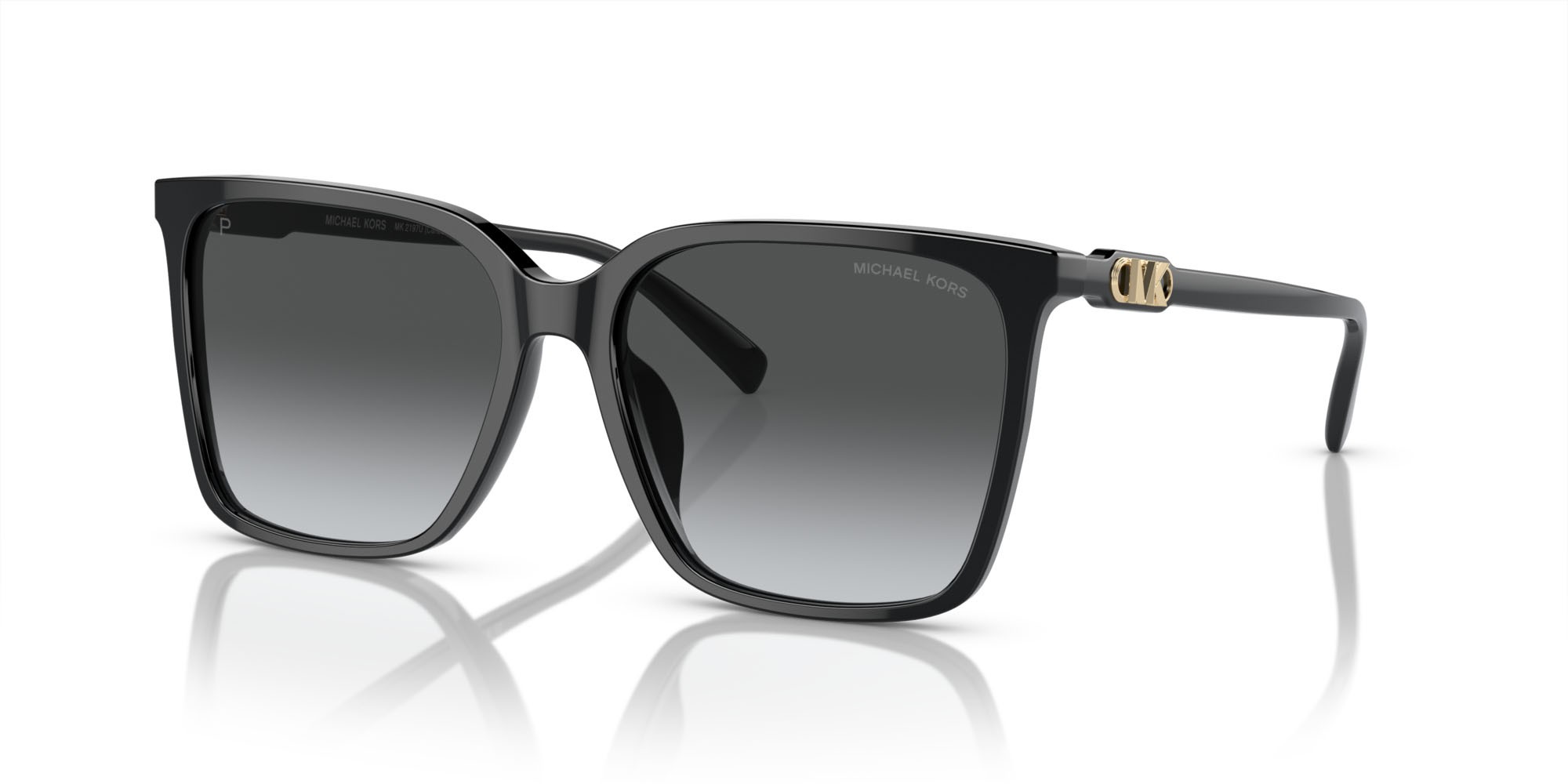 Occhiali da sole Michael Kors Canberra MK 2197U (3005T3) colore nero forma rotondo lenti polar grigia sfumata