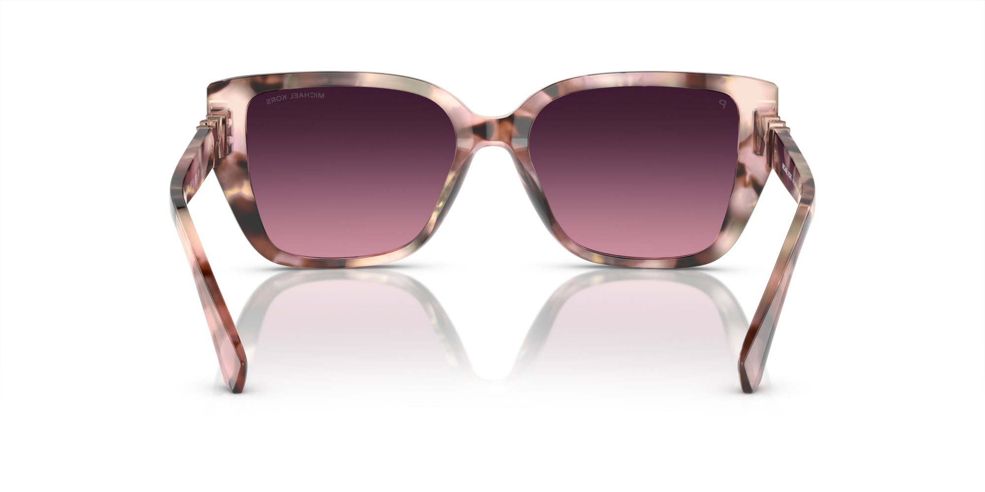 Occhiali da sole Michael Kors Acadia MK 2199 (3946F4) colore rosa perlato tartarugato forma rettangolare lenti polarizzata borgogna sfumato