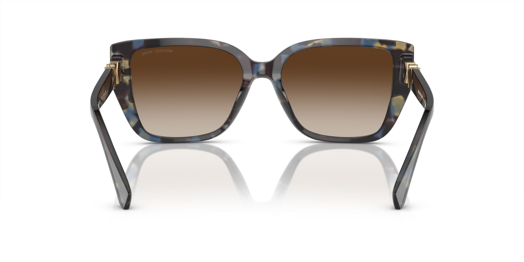 Occhiali da sole Michael Kors Acadia MK 2199 (395213) colore blu acceso tartarugato forma rettangolare lenti marrone sfumato