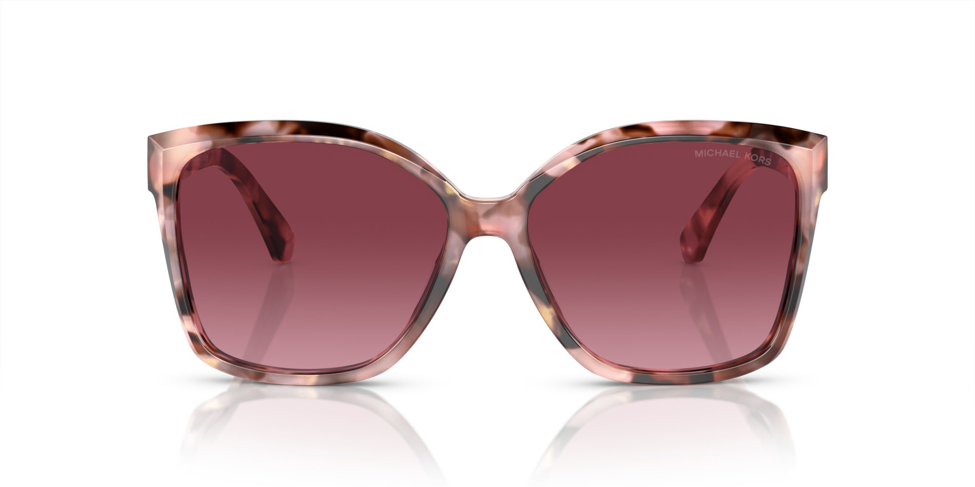 Sonnenbrillen Michael Kors Malia MK 2201 (39468H) farbe rosa perlato tartarugato form quadratisch gläser borgogna sfumato