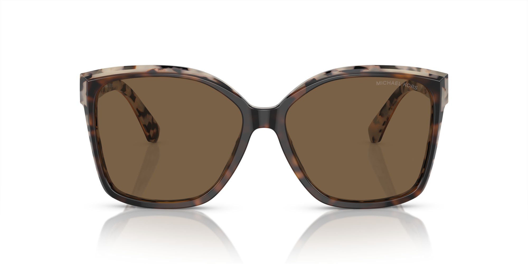 Occhiali da sole Michael Kors Malia MK 2201 (395173) colore scuro tartarugato/panna tartarugato forma quadrato lenti marrone tinta unita