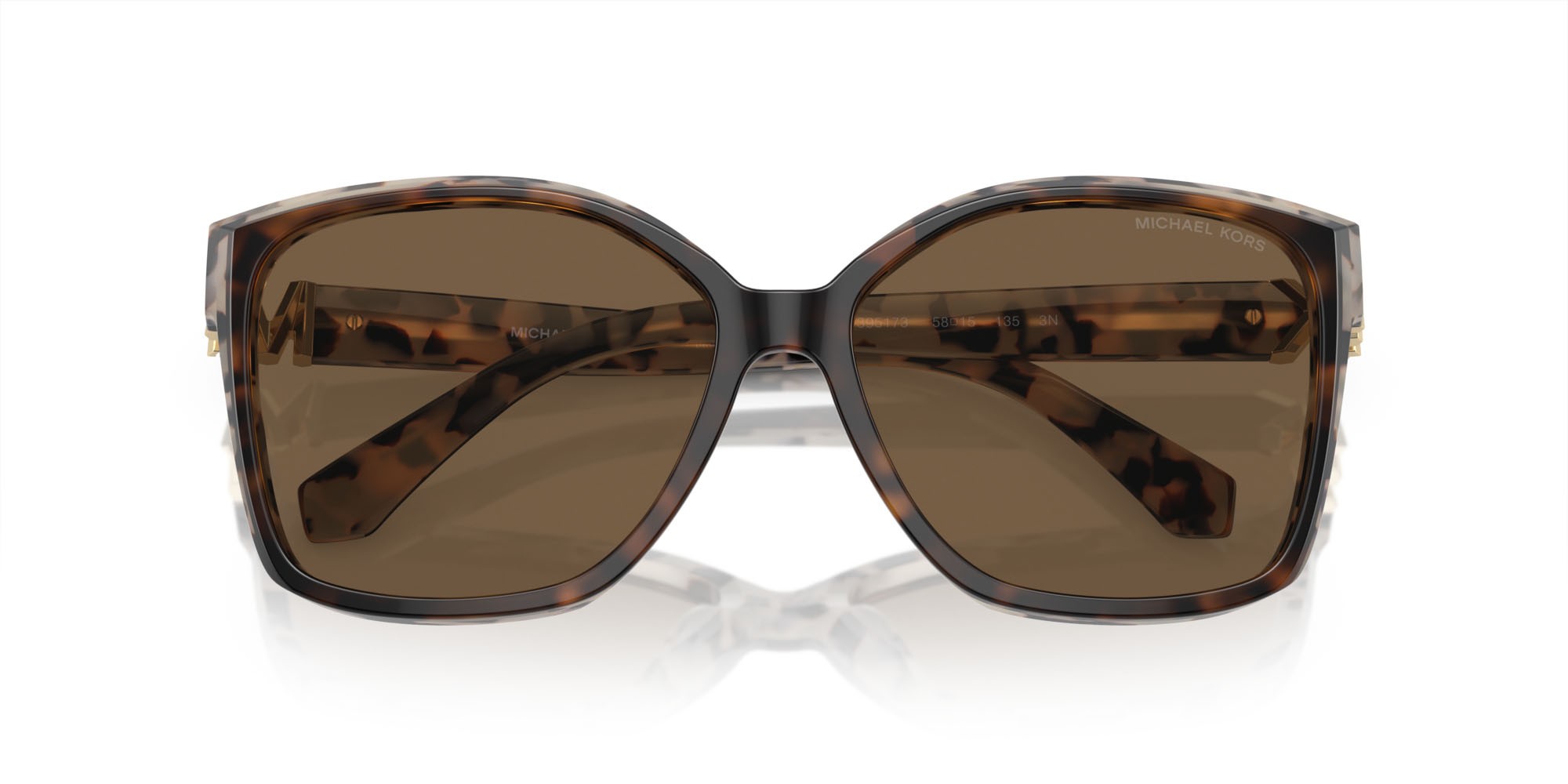 Occhiali da sole Michael Kors Malia MK 2201 (395173) colore scuro tartarugato/panna tartarugato forma quadrato lenti marrone tinta unita