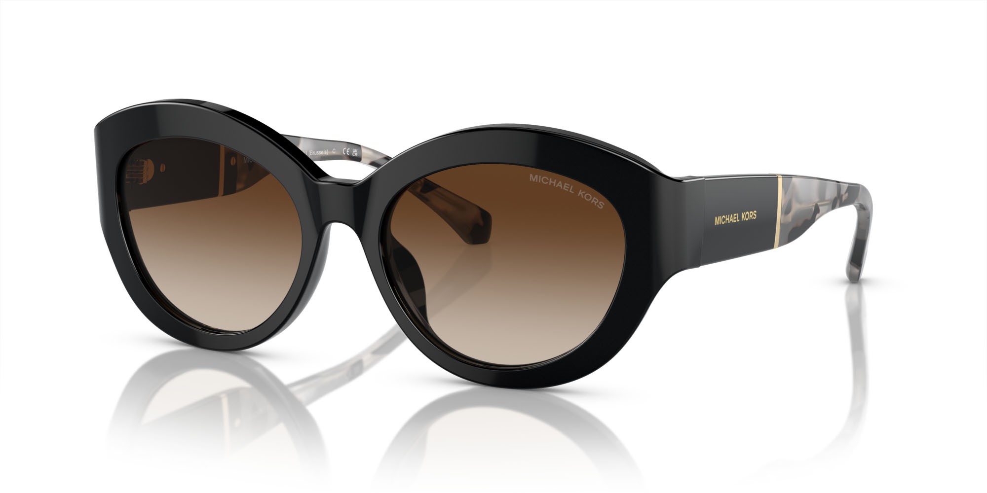 Sonnenbrillen Michael Kors Brussels MK 2204U (300513) farbe nero form cat-eye gläser marrone sfumato