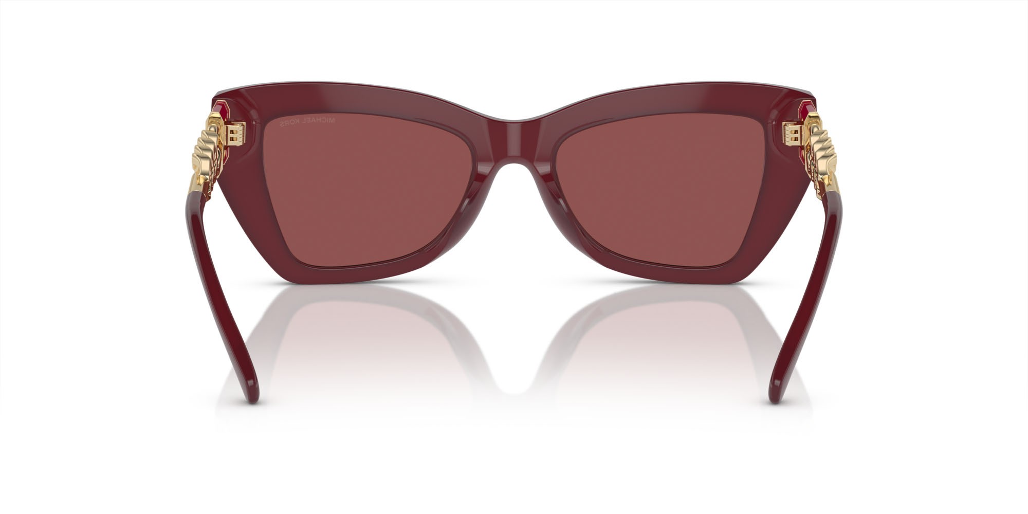 Sunglasses Michael Kors Montecito MK 2205 (394975) color rosso scuro trasparente shape cat eye lenses cordovan