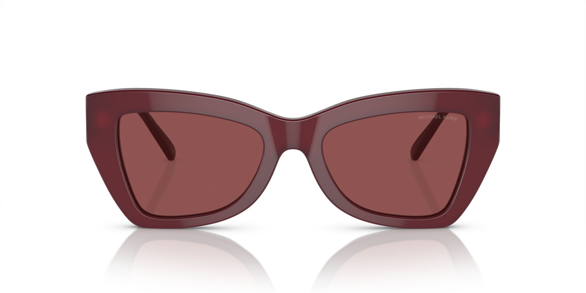 Sunglasses Michael Kors Montecito MK 2205 (394975) color rosso scuro trasparente shape cat eye lenses cordovan