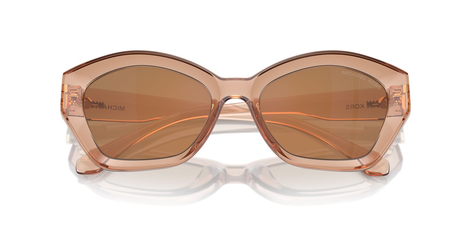 Sunglasses Michael Kors Bel Air MK 2209U (3999/O) color marrone trasparente shape irregular lenses marrone nero