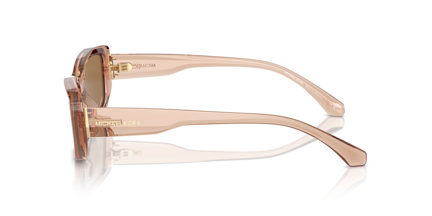 Occhiali da sole Michael Kors Asheville MK 2210U (3999/O) colore marrone trasparente forma rettangolare lenti marrone nero