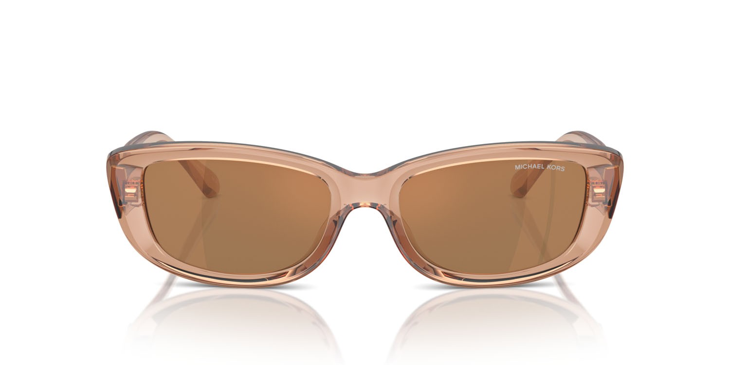 Occhiali da sole Michael Kors Asheville MK 2210U (3999/O) colore marrone trasparente forma rettangolare lenti marrone nero