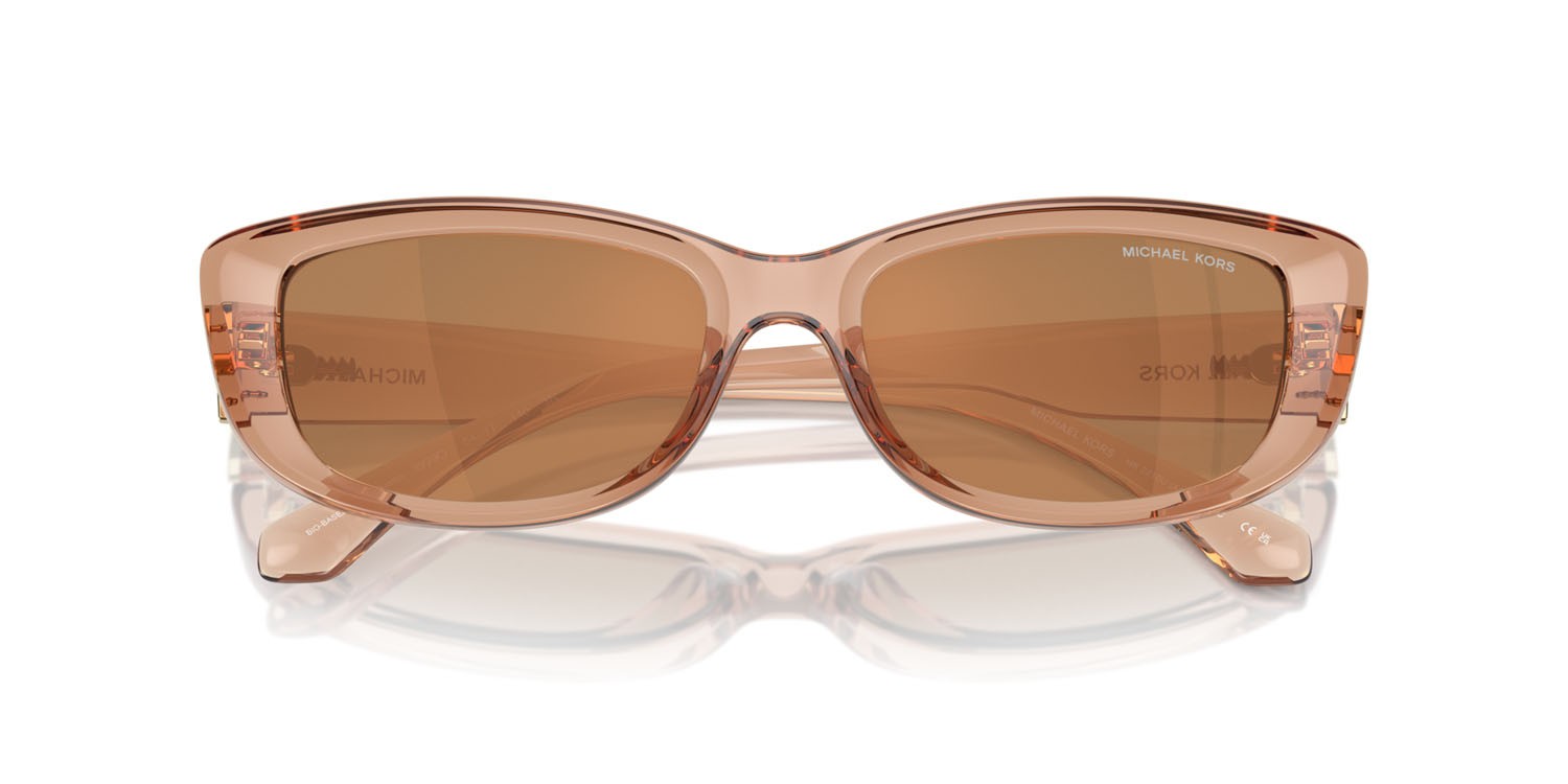 Occhiali da sole Michael Kors Asheville MK 2210U (3999/O) colore marrone trasparente forma rettangolare lenti marrone nero