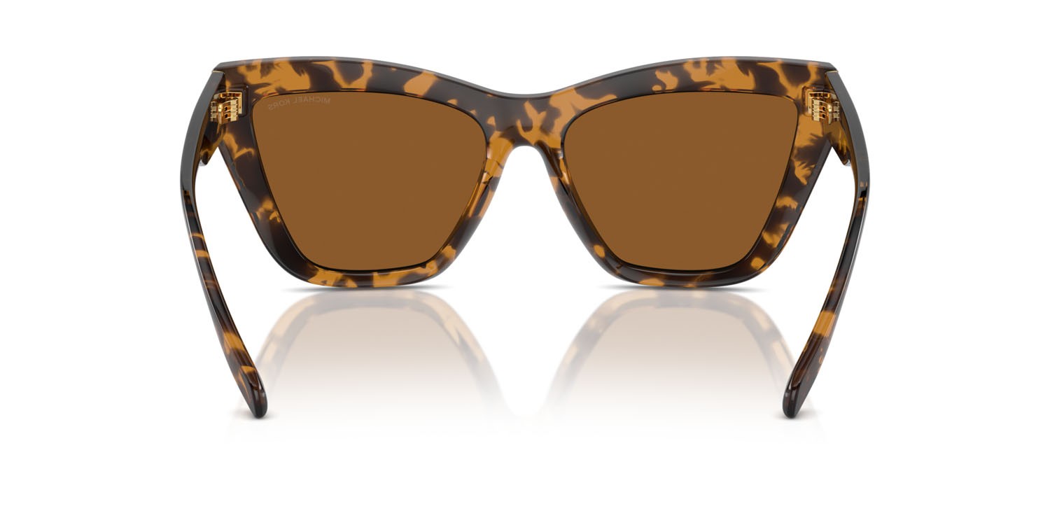 Sunglasses Michael Kors Dubai MK 2211U (300673) color tartarugato scuro shape cat eye lenses ambra tinta unita