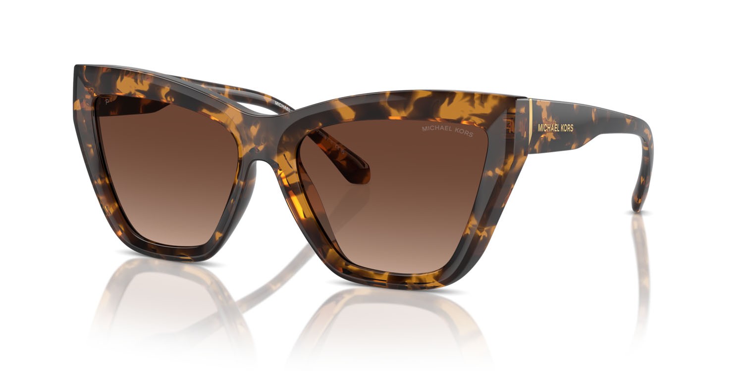 Sunglasses Michael Kors Dubai MK 2211U (3006T5) color tartarugato scuro shape cat eye lenses polarizzata marrone sfumato