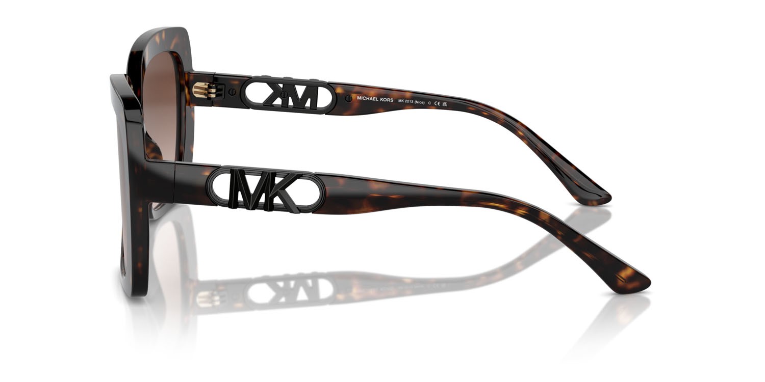 Occhiali da sole Michael Kors Nice MK 2213 (300613) colore tartarugato scuro forma quadrato lenti marrone sfumato