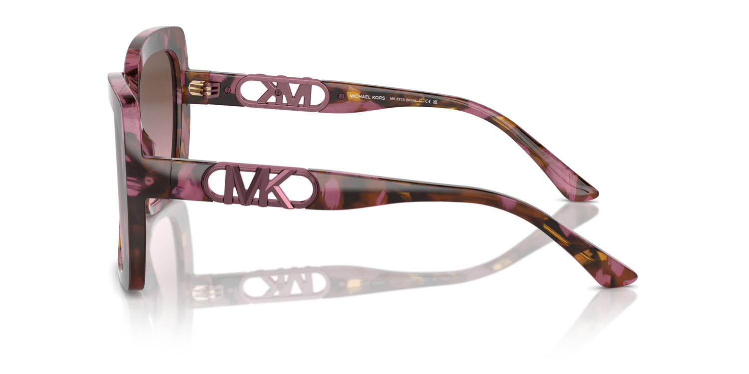 Occhiali da sole Michael Kors Nice MK 2213 (39989T) colore plum graphic tortoise forma quadrato lenti cordovan sfumato