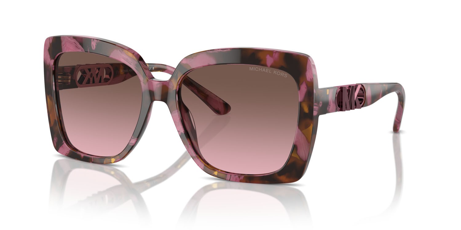 Occhiali da sole Michael Kors Nice MK 2213 (39989T) colore plum graphic tortoise forma quadrato lenti cordovan sfumato