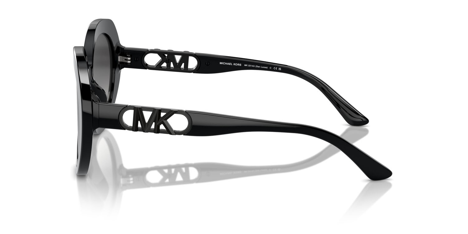 Sunglasses Michael Kors San Lucas MK 2214U (30058G) color nero shape round lenses grigio scuro sfumato
