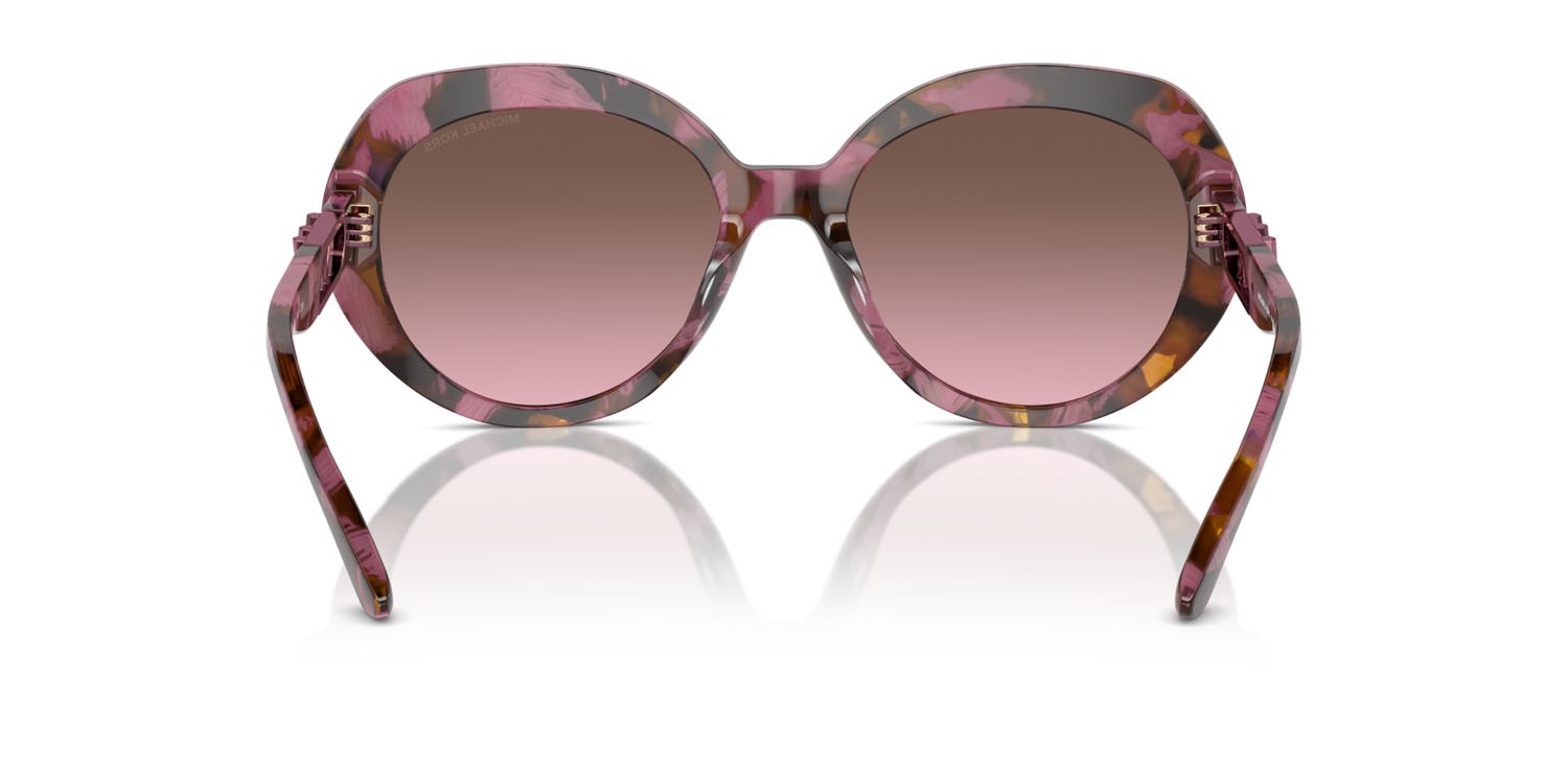 Occhiali da sole Michael Kors San Lucas MK 2214U (39989T) colore plum graphic tortoise forma rotondo lenti cordovan sfumato