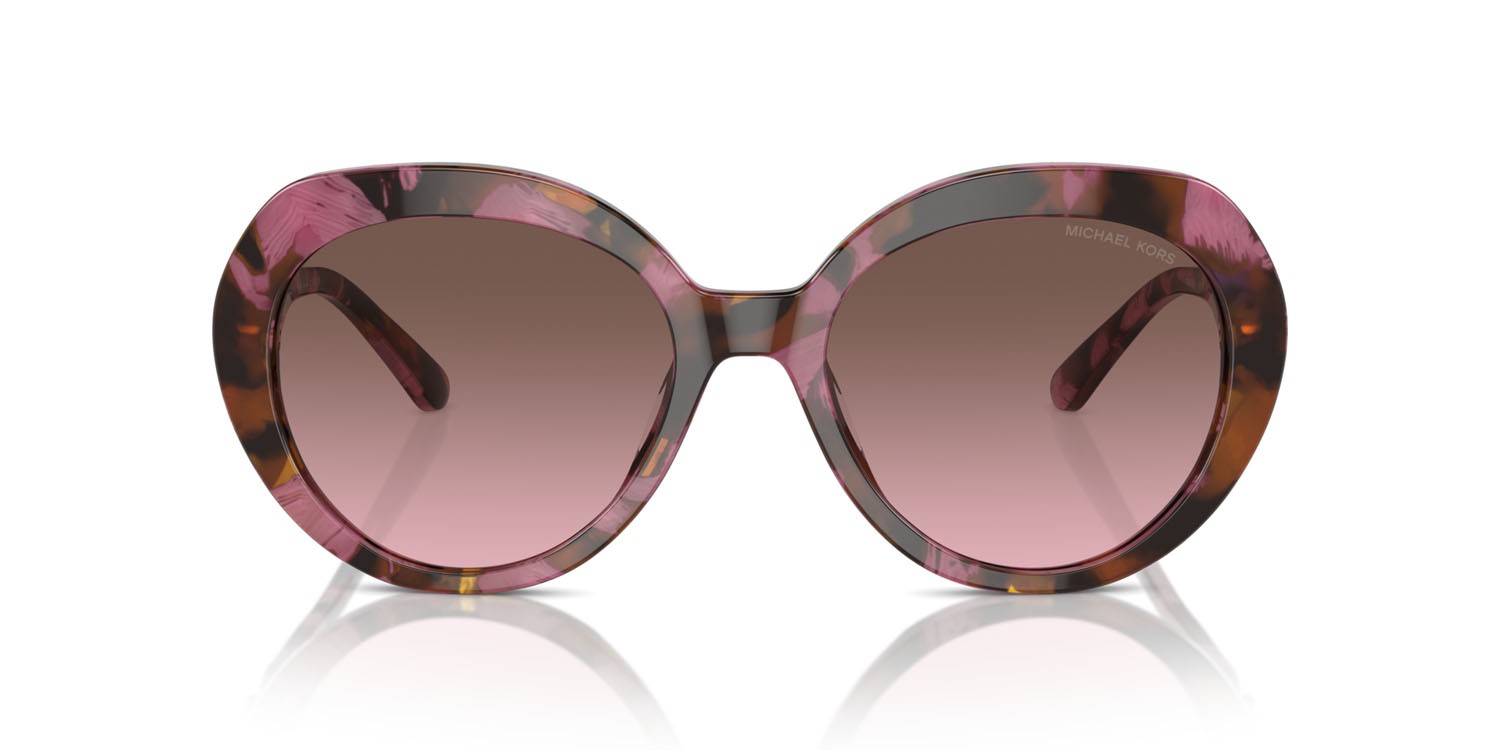 Occhiali da sole Michael Kors San Lucas MK 2214U (39989T) colore plum graphic tortoise forma rotondo lenti cordovan sfumato