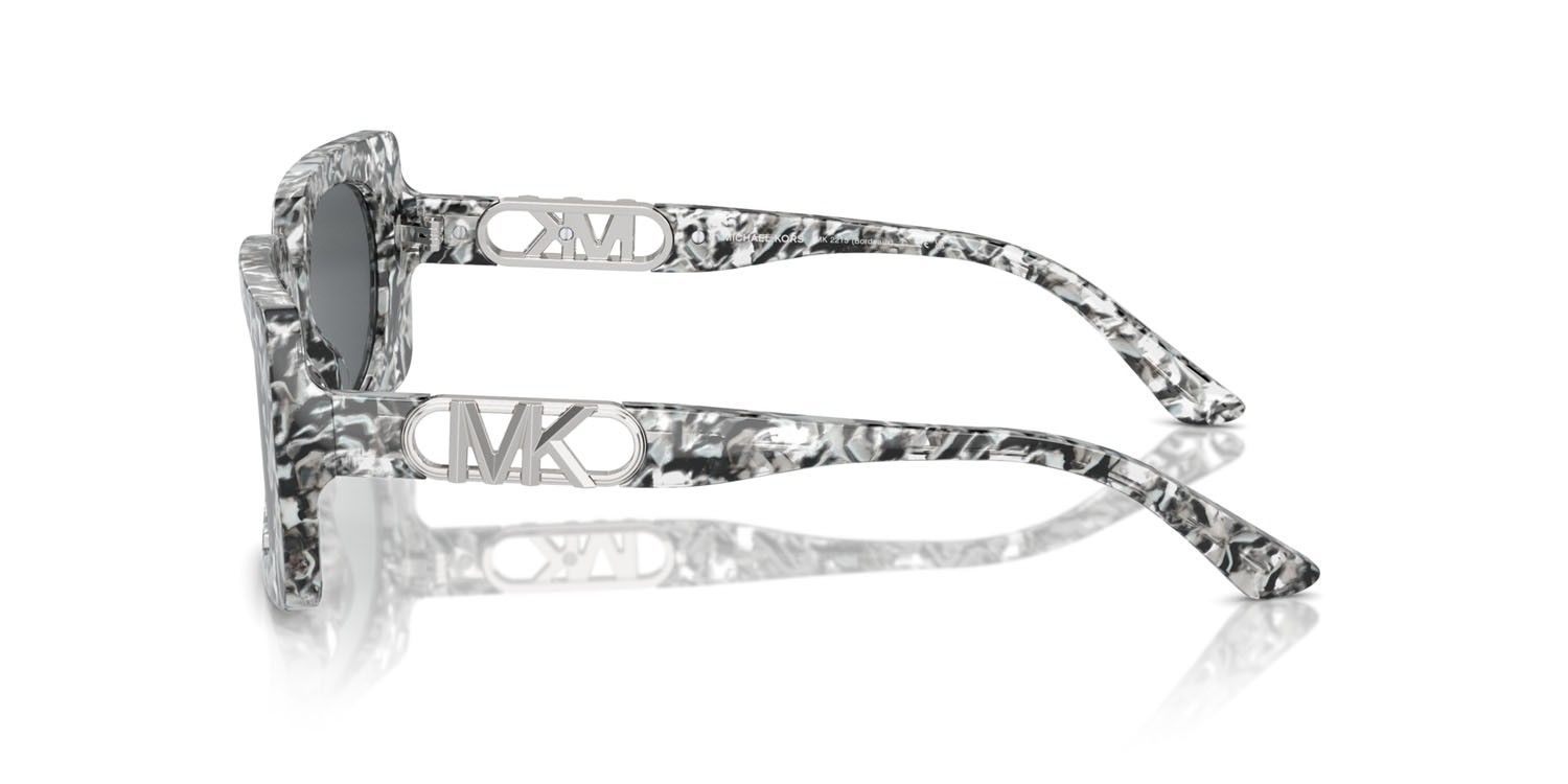 Sonnenbrillen Michael Kors Bordeaux MK 2215 (400287) farbe optic white/black tortoise form rechteckig gläser grigio scuro tinta unita