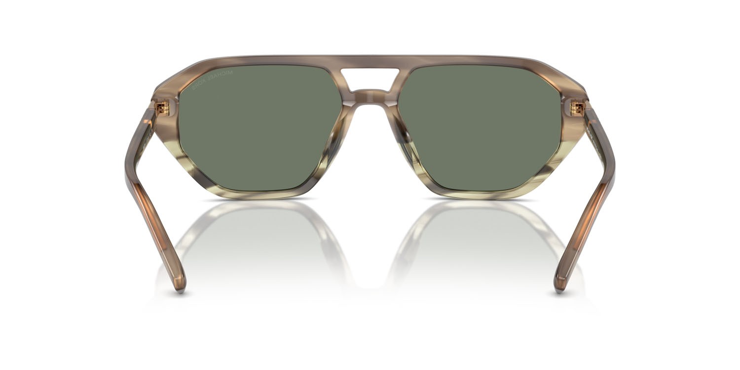 Sonnenbrillen Michael Kors Zurich MK 2219U (39633H) farbe verde oliva tartarugato form aviator gläser verde tinta unita
