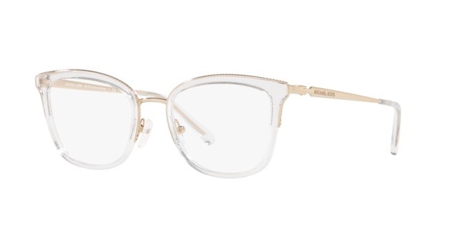 Brillen Michael Kors Coconut grove MK 3032 (1014) farbe light gold form quadratisch gläser demo lens