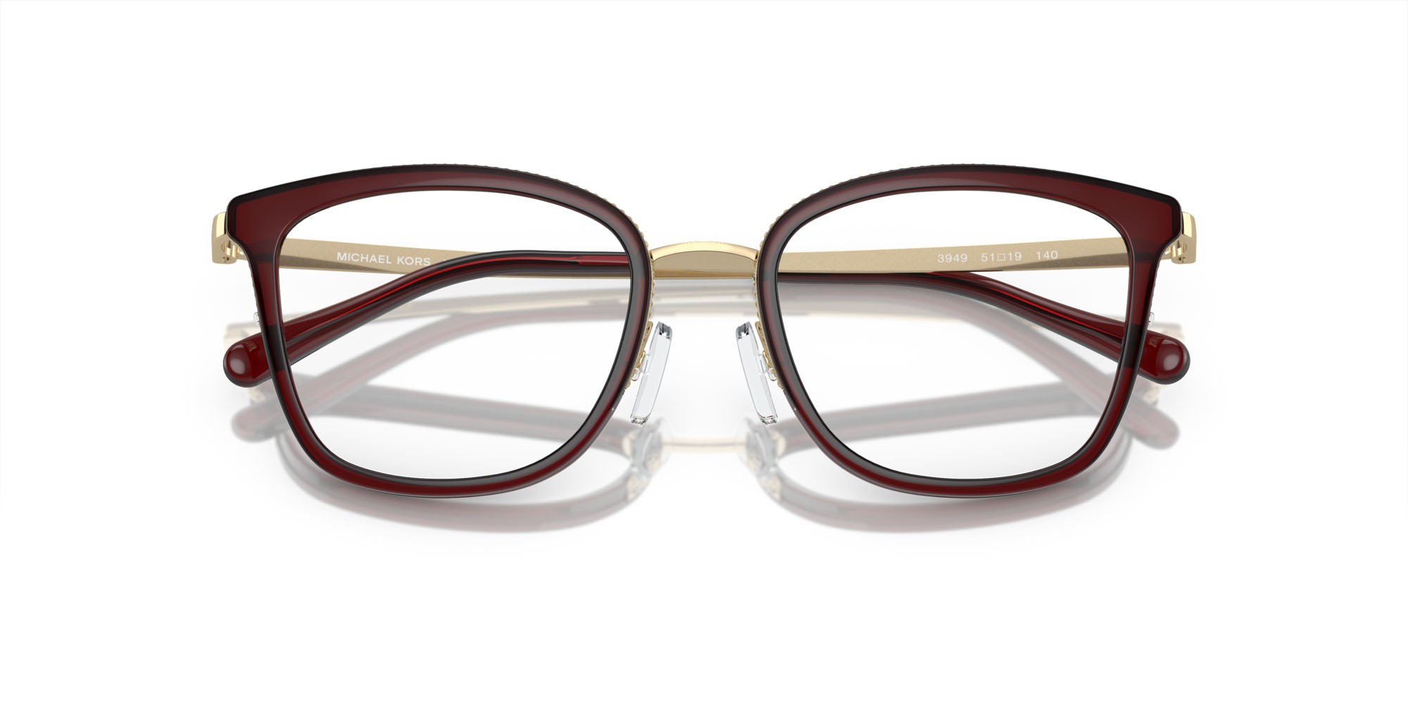 Occhiali da vista Michael Kors Coconut Grove MK 3032 (3949) colore rosso scuro forma quadrato lenti lente demo