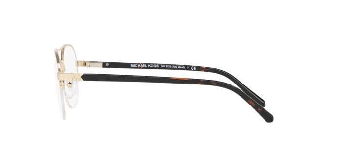 Brillen Michael Kors Key west MK 3033 (1014) farbe light gold form aviator gläser demo lens