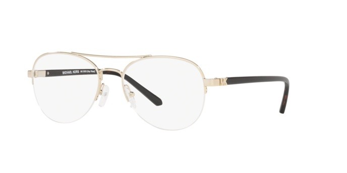Brillen Michael Kors Key west MK 3033 (1014) farbe light gold form aviator gläser demo lens