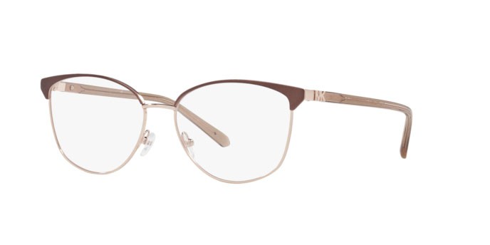 Occhiali da vista Michael Kors Fernie MK 3053 (1108) colore satin brown/rose gold forma cat eye lenti demo lens