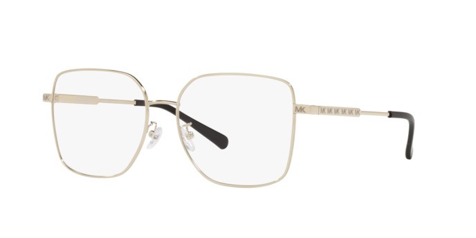 Brillen Michael Kors Naxos MK 3056 (1014) farbe light gold form quadratisch gläser demo lens