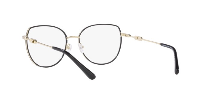 Occhiali da vista Michael Kors Empire Round MK 3066J (1014) colore oro chiaro/nero forma irregolare lenti lente demo