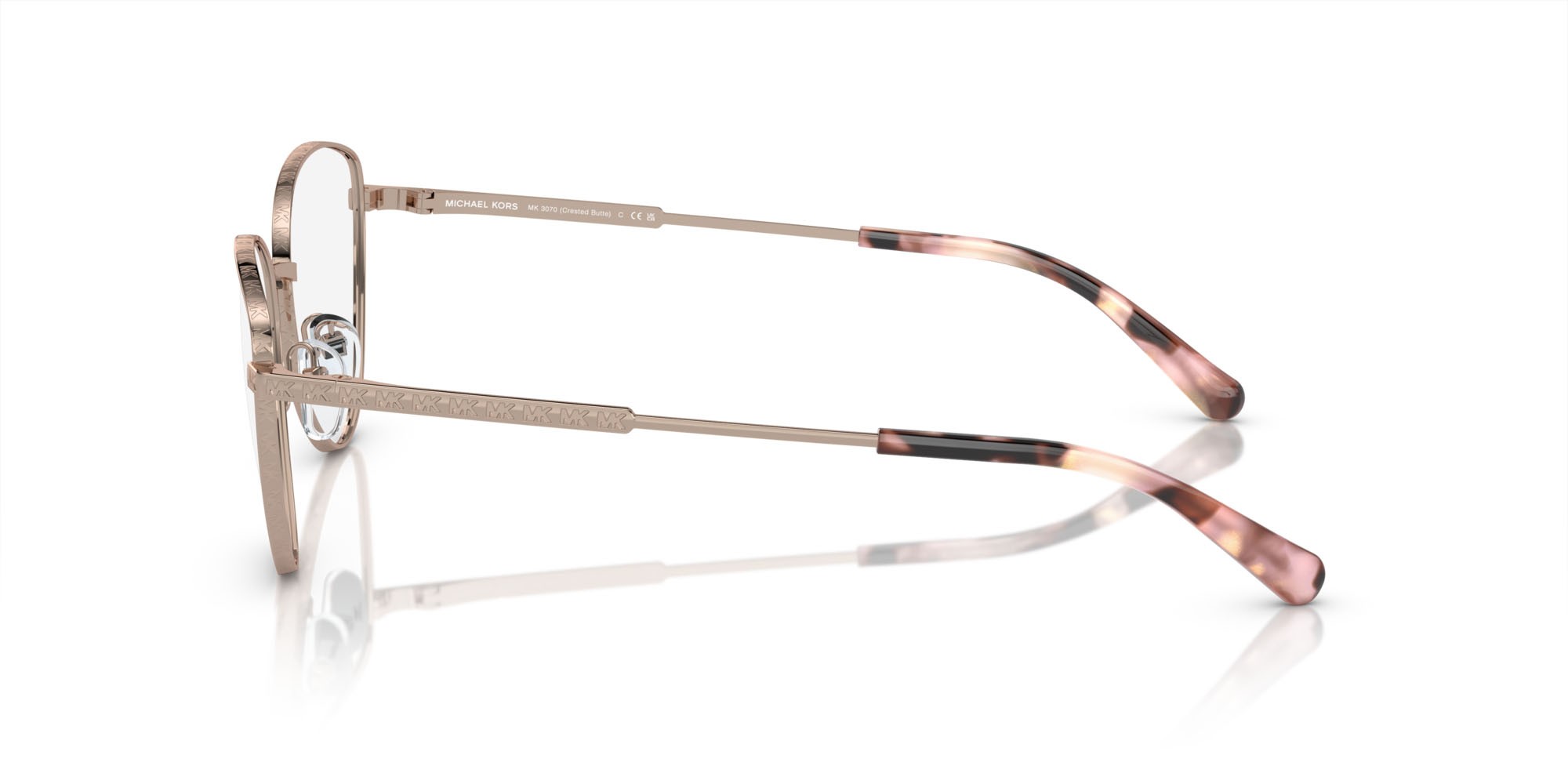 Occhiali da vista Michael Kors Crested Butte MK 3070 (1108) colore oro rosé forma cat eye lenti lente demo